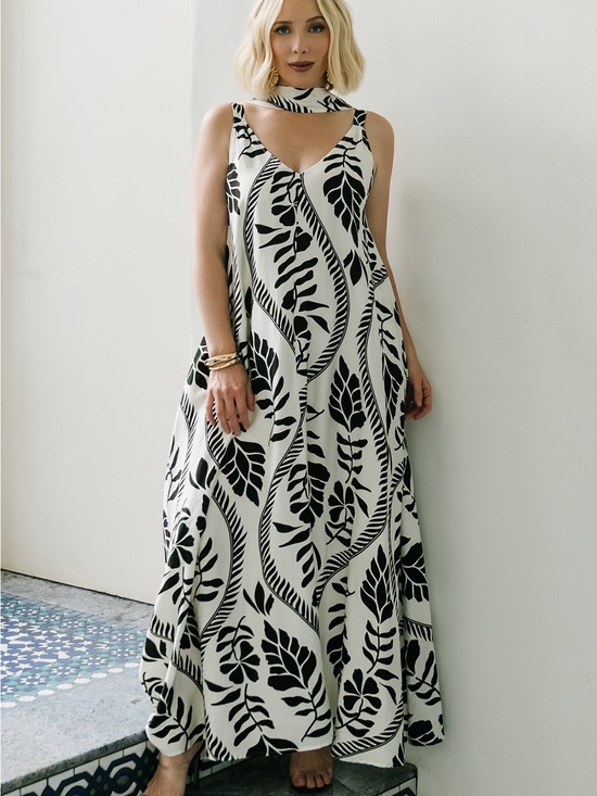 Baltic Born Dresses & Skirts - Baltic Born Sofía Maxi Dress | Ivory + Black - 1XL maxi dress
